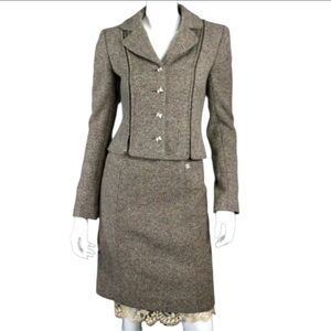CHANEL VINTAGE WOOL SUIT - SIZE 36